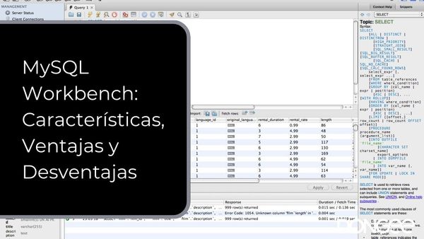 MySQL Workbench: Características, Ventajas y Desventajas